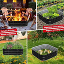 Fire Pit 48 Inch, Square Galvanized Steel Fire Pit for Outside, Heavy Duty Steel Fire Pit In-Ground for Backyard, Camping, Bonfire, Flower Raised Garden Bed for Garden, 11 Inch High by GreenHaven Gardens