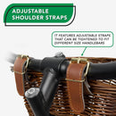 ProSource Wicker Bike Basket Front Cargo for Women and Men, Fits Most Bikes, Beach Cruiser, Stationary Bike, Ebike, Road Bike, Brown by GreenHaven Gardens