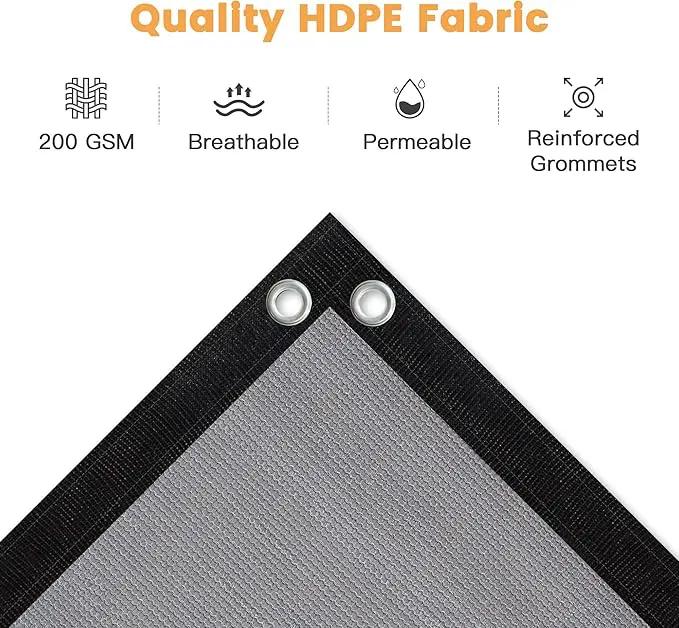 VICLLAX Shade Fabric Sun Shade Cloth with Every 2 FT Grommets for Patio Garden Pergola Cover Canopy 10x17 FT, Light Grey, photo 3 of 7