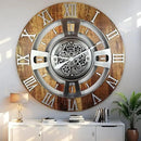 The Gears Clock Real Moving Gear Wall Clock England Line (Vintage Brown, 36 inches (90 cm)) by CozyNest Decor