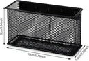 Wire Mesh Storage Baskets Organizer Black Magnetic Basket with 5 Strong Magnets, Magnetic Organizer Holder for Refrigerator Locker Whiteboard Office,Home 6.29'' × 2.28'' × 3.54''，4 Pack by CozyNest Decor