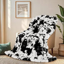 Touchat Cow Print Blanket for Couch, Faux Fur Throw Blanket, Super Heavy Warm Cozy Blankets for Bed Sofa, Bubble Plush Fuzzy Soft Mink Blanket for Living Room Bedroom, Cow Black by CozyNest Decor