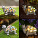 Solar Turtle Garden Decor with Flowers: Outdoor Clearance Statues Lights for Outside Lawn Ornaments Porch Patio Balcony Yard – Birthday Gifts for Mom Grandma Women by GreenHaven Gardens