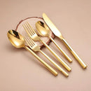 Mirror Silverware Set Gold Flatware Set with Hexagon Handle 20 Pieces 18/0 Stainless Steel Cutlery Set Wedding Housewarming Gift Service for 4 (Mirror gold) by CozyNest Decor