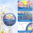 6’’ Lavender Suncatcher Stained Glass - Sun Catcher with Mountain Stained Glass Window Hanging, Suncatchers for Windows Hanging, Lavender Wall Decor, Suncatcher Gifts for Women/Friends/Lover by GreenHaven Gardens