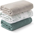 Muslin Swaddle Blankets for Newborn, 3 Pack Breathable Soft Receiving Blanket, Large 38 x 40 inches Swaddle Wrap Burping Clothes, Essentials Infant Shower Items, Toddler Gift (Bright Colors) by TinyTreasures Baby Boutique