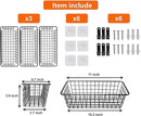 Joben Oligey 3 Set Hanging Wire Baskets ,Wall Mount Fruit Basket,No Drilling,Adhesive Small Metal Basket,Farmhouse Food Storage Mesh Bin Kitchen Pantry Laundry Bathroom Closet Garage RV ,Black by CozyNest Decor