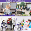 M SANMERSEN Kids Toys Jazz Drum Set - Upgraded Rock Drum Kit with Stool Musical Instruments Educational Birthday Christmas Toys Gifts for Toddlers Child Boys Girls Aged 3 4 5 6 7 8 Year Old by TinyTreasures Baby Boutique