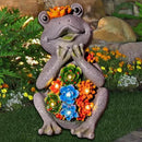 Frog Solar Figurine Light Statue Outdoor Gardening Gifts Decoration Garden Frogs Yard Decor Lamp With 8 Led Lights And Succulent Waterproof Patio Lawn Decor Housewarming Frog Gifts For Women by CozyNest Decor
