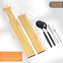 BAMEOS 3" H Bamboo Drawer Dividers - Adjustable Expandable Drawer Organizer - Kitchen, Bathroom, Bedroom & Office, 4-pack