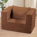 Folding Bean Bag Chair for Adults,3-in-1 Bean Bag Couch Faux Fur Floor Sofa Large Beanbag Convertible Bean Bag Sofa Bed with Pillow in Bedroom,Living Room,Apartment(Twin,Caramel) by CozyNest Decor