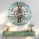 The Gears Clock Real Moving Gear Wall Clock England Line (Aqua Green, 24 inches (60 cm)) by CozyNest Decor