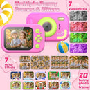 Kids Camera Waterproof, IP68 Underwater Camera for Kids Aged 3-12, HD Kids Digital Camera with 1080P Video Recording, Durable ABS Material, Pool Toys for Boys Girls with 32GB Card (Pink) by TinyTreasures Baby Boutique