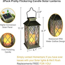 2Pack 11" Outdoor Solar Lanterns Waterproof Garden Patio Lantern Lights Flickering Candle Mission for Outside, Party, Yard, Lawn, Mothers Day Gifts Garden Gifts for Mom Women (Antique Green Bronze) by GreenHaven Gardens