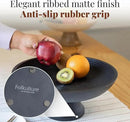 Folkulture Wooden Fruit Bowl for Kitchen Counter | 12" Large Premium Eco Friendly Banana Fruit Basket for Kitchen | Black Wood Bowl with Holder, Pedestal for Table Decor, Centerpiece for Dining Table by CozyNest Decor