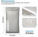 Hanging Laundry Hamper Bag XL 40x22", Space Saving over the Door Storage Bags, Behind the Door Hampers for Dirty Clothes & Wall Mounted Basket for Bathroom, Organizer for Small Room Spaces RV by CozyNest Decor