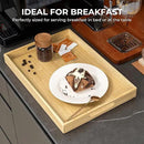 Axeman Wooden Serving Tray with Wood Handles|Ottoman Tray for Breakfast, Bed, Couch|17x12in Ash Wood Coffee Table Trays|Food Drinks Decorative Storage Boards for Ottoman Kitchen, Natural by CozyNest Decor