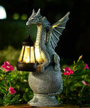 Dragon on Ball with Solar Lantern Statues: Garden Decor Outdoor Decorations Art Figurine for Patio Balcony Yard Lawn by GreenHaven Gardens