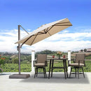 PURPLE LEAF 8 Feet Cantilever Patio Umbrella Square Umbrella with 360° Rotation and Aluminum Offset Hanging Outdoor Umbrella for Pool Garden Backyard Deck, Beige by GreenHaven Gardens