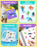 Benresive Reusable Sticker Book for Toddlers 2-4 Years, Fun Travel Stickers for Kids, Waterproof Sticker Books for Toddlers 1-3, Crafts Activities for Todddlers 1-3 2-4 3-5 - Ocean World by TinyTreasures Baby Boutique