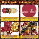 Amandir Magical School Balloons Arch Garland Kit, Maroon Burgundy Black Gold Confetti Balloons with Witch Hat Foil Star Balloon for Magic Themed Birthday Decorations Baby Shower Party Supplies by CozyNest Decor