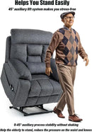 Lazy Boy Recliner Chair, 4 Motor Recliner with Power Headrest and Lumbar, Nursing Lift Chair with Vibrating Massage and Heated Seat by CozyNest Decor
