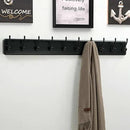 Dseap Wall Mounted Coat Rack: 38-1/4" Long, Patented, Heavy-Duty, 10-Double-Hooks Wooden Hanger Rail for Winter Coats, Hats, Jackets, Clothing - Black, Pack of 2 by CozyNest Decor
