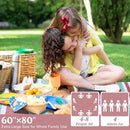 Waterproof Picnic Blanket 80" x 60" in Portable with Carry Strap for Beach Mat or Family Outdoor Camping Party, Park Blanket for Grass Park, Hiking, Travel, Concerts (Orange&Brown, 80" x 60") by TinyTreasures Baby Boutique
