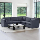 CHITA Oversized Modular Sectional Fabric Sofa Set, FSC Certified Extra Large 5 Seat V Shaped Cloud Couch for Living Room, 106 inch Width, 4 Seater and 1 Middle Corner, Blue by CozyNest Decor