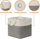 DULLEMELO Cube Storage Bins Set of 4 Fabric Storage Cubes Organizer Bin with Handles, Collapsible 12 Inch Cube Storage Baskets for Organizing, Closet, Shelf, Nursery (White&Grey) by TinyTreasures Baby Boutique