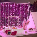 JMEXSUSS 300 LED Pink Curtain Lights Indoor, Christmas Lights Plug in, 8 Modes Pink String Lights for Bedroom Window Wall Party Backdrop Xmas Valentine Decorations, 9.8x9.8ft by CozyNest Decor