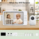 bonoch MegaView Baby Monitor, 10" Video Monitor with 2 Cameras, 10000mAh Battery, Quad Split Screen Baby Monitor with Camera and Audio, VOX Mode, Auto Night Vision, Remote PTZ, Hack Proof by TinyTreasures Baby Boutique
