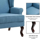 Accent Chair, High Back Upholstered Armchair with High Resilience Sponge & Wood Legs, Mid-Century Modern Comfy Single Sofa Reading Chairs for Living Room, Bedroom (Blue, Set of 1) by CozyNest Decor