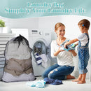 Aliceset 4 Pcs 24 x 36 Inches Mesh Laundry Bags with Drawstring Black Heavy Duty Mesh Laundry Bag with Handles Machine Washable Sheet for College Dormitory Family and Apartment Dwellers by TinyTreasures Baby Boutique