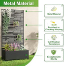 Casaphoria Metal Raised Garden Bed with Trellis and Wheels, 72"x35"x16" Planter Box for Climbing Plants, Vegetables & Vines, Features Drainage Holes and Privacy Screen (Black-Shine) by GreenHaven Gardens