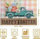 Happy Easter Placemats Set of 4 Pink Yellow Blue Buffalo Plaid Truck Eggs Daisy Easter Table Mats Spring Seasonal Linen Place Mat Washable Place Mats for Party Kitchen Dining Outdoor Indoor Decor by CozyNest Decor
