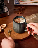 famiware Coffee Mug Set for 4, Star 12 oz Catering Mugs Cup Set with Handle for Coffee, Tea, Cocoa, Milk - Ceramic Stoneware Drinkware Set, Deep Forest by CozyNest Decor