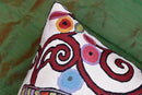Cream Tree of Life Pillow Cover Birds White Floral Pillowcase Flower Accent Botanical Pillowsham Suzani Cushions Modern Plant Floral Cushion Hand Embroidered Wool Size 18x18