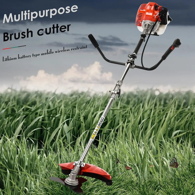 String Trimmer,52cc 2-Cycle Gas Powered Backpack Brush Cutter - 2-in-1 Multi-Function Trimmer with Pole Saw, Hedge Trimmer & Grass Blade for Professional Garden Yard Maintenance (USA Stock), photo 4 of 6