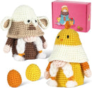 RoseFlower Crochet Kit for Beginners, Crochets Starter Kits with Step-by-Step Video Tutorials, DIY Craft Knitting Crochet Animals Set for Kids Adult - 2 Pack Chicken Sheep by TinyTreasures Baby Boutique