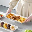 MALACASA 3 Tier Serving Trays for Party, 12 Inch Porcelain White Trays for Serving Food, Dessert Stand with Collapsible Gold Metal Rack by CozyNest Decor