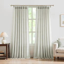 FMFUNCTEX Pinch Pleated Curtains 84 Inches Long for Living Room,Cream Beige Semi Sheer Faux Linen Textured Pleat Drapes for Bedroom with Hooks, Light Filtering Farmhouse Window Drapes 2 Panels by CozyNest Decor