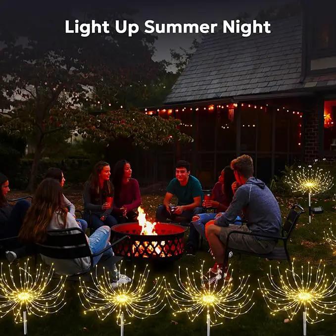 Solar Garden Lights Outdoor Waterproof 200 LED Fireworks Lights Solar Powered Sparkles Landscape Fairy Light Outside Decorations Light for Yard Patio Pathway Lawn Party Walkway Decor, 6 Pack, photo 4 of 7