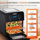 Nuwave Brio 15.5Qt 10-IN-1 Air Fryer Rotisserie Oven, XL Family Size, Even & Crisp AirFry, Reheat, Roast, Dehydrate for Quick Meals, 50°-425°F Control, 100 Presets & 50 Memory, Dishwasher-Safe, 1800W by CozyNest Decor