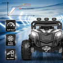 ANPABO 24V 4X4 Ride on Car Truck w/Remote Control, 4WD/2WD Switchable Kids UTV, 19" Spacious Seat, 4 Shock Absorbers, Soft Start, Music Player, Electric Car for Kids Ages 3+(White) by TinyTreasures Baby Boutique