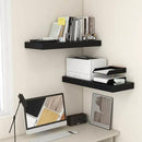 Deep Floating Shelves for Wall | 30W x 12D Black Floating Shelves Set of 2 | 12 Inch Deep Wall Shelves for Living Room Bathroom Laundry Room Bedroom Kitchen Home Office - Black by CozyNest Decor