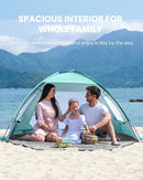 OutdoorMaster Beach Tent for 3/4 Person - Easy Setup Sun Shade Shelter, Portable Beach Shade Sun Canopy with UPF 50+ UV Protection, Removable Skylight Family Size by TinyTreasures Baby Boutique