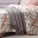 CUDDLE DREAMS Silk Throw Blanket with Hand-Knotted Fringe, Natural, Soft & Breathable (Gray) by CozyNest Decor