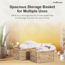 Large Rectangular Handwoven Wicker Basket - Natural Water Hyacinth Storage Baskets with 2 Built-in Handles - Ideal for Towel, Blankets, and Home Organizer & Decor - 16.5"x13"x7.50" - Brown by TinyTreasures Baby Boutique