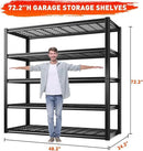 REIBII 48.2''W Garage Shelving Heavy Duty Metal Shelving 3000LBS Storage Shelves Adjustable Metal Shelves Industrial Garage Shelf for Warehouse Basement, 4 Pack by GreenHaven Gardens